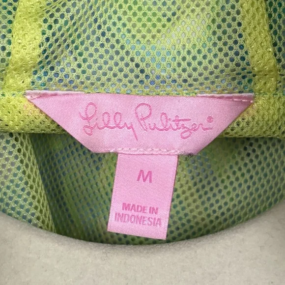 Lilly Pulitzer Jacket Womens M Blue Lagoon Lilly's Full Zip Weekender Hooded - Picture 11 of 14